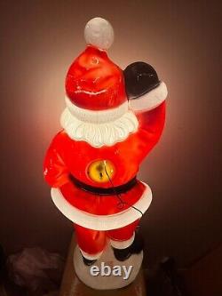 Vintage EMPIRE SANTA CLAUS Waving Lighted Christmas Blow Mold 40 Tall