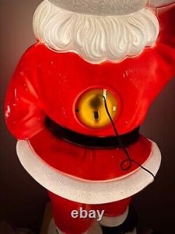 Vintage EMPIRE SANTA CLAUS Waving Lighted Christmas Blow Mold 40 Tall