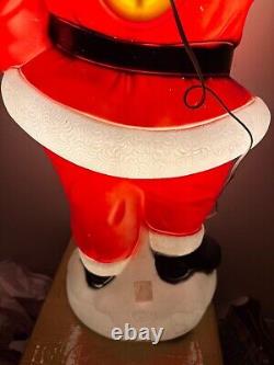 Vintage EMPIRE SANTA CLAUS Waving Lighted Christmas Blow Mold 40 Tall