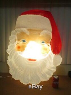 Vintage ENORMOUS Santa Head Face Hanging Lighted Christmas Blow Mold 34 Empire