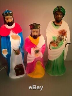 Vintage Empire 22 Blow Molds Three Kings Wisemen Christmas Nativity Scene