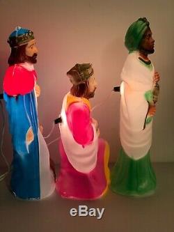 Vintage Empire 22 Blow Molds Three Kings Wisemen Christmas Nativity Scene