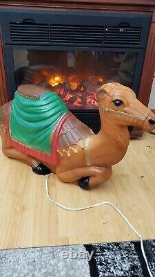 Vintage Empire 28 Christmas Nativity Manger Camel Blow Mold Lighted w Box