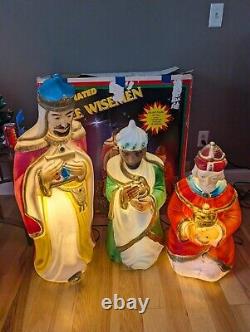 Vintage Empire 3 Three Wise Men Blow Molds Nativity With Box Christmas