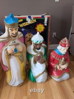 Vintage Empire 3 Three Wise Men Blow Molds Nativity With Box Christmas