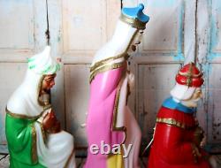 Vintage Empire 3 Three Wisemen Christmas Nativity Blow Molds Set Three Kings