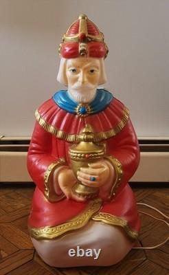 Vintage Empire 3 Wise Men Blow Mold Nativity Set 1980s Lights Work with Box USA