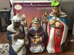 Vintage Empire 3 Wise Men Christmas Blow Molds Lighted Nativity Scene Kings Box