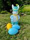 Vintage Empire 34 Lighted Blow Mold Easter Bunny With 3 Large Eggs