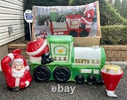 Vintage Empire 42 Illuminated Santa Green Choo-choo Train #1339 Blow Mold-new