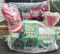 Vintage Empire 42 Illuminated Santa Green Choo-choo Train #1339 Blow Mold-new