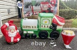 Vintage Empire 42 Illuminated Santa Green Choo-choo Train #1339 Blow Mold-new