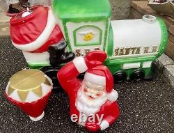 Vintage Empire 42 Illuminated Santa Green Choo-choo Train #1339 Blow Mold-new