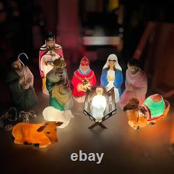 Vintage Empire Blow Mold 10 Pc Christmas Nativity Set Up To 36in Works Flaws Vintage Empire Blow Mold 10 Pc Christmas Nativity Set Up To 36in Works Flaws