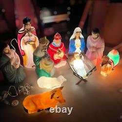 Vintage Empire Blow Mold 10 Pc Christmas Nativity Set Up To 36in Works Flaws Vintage Empire Blow Mold 10 Pc Christmas Nativity Set Up To 36in Works Flaws