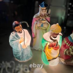 Vintage Empire Blow Mold 10 Pc Christmas Nativity Set Up To 36in Works Flaws Vintage Empire Blow Mold 10 Pc Christmas Nativity Set Up To 36in Works Flaws