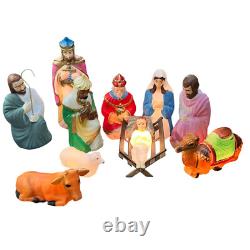 Vintage Empire Blow Mold 10 Pc Christmas Nativity Set Up To 36in Works Flaws Vintage Empire Blow Mold 10 Pc Christmas Nativity Set Up To 36in Works Flaws