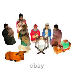 Vintage Empire Blow Mold 10 Pc Christmas Nativity Set Up To 36in Works Flaws Vintage Empire Blow Mold 10 Pc Christmas Nativity Set Up To 36in Works Flaws