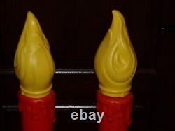 Vintage Empire Blow Mold Candle Set with Santa Claus Rare 1969 gg159