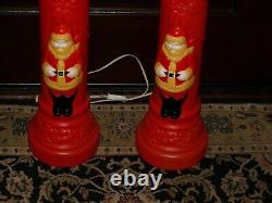 Vintage Empire Blow Mold Candle Set with Santa Claus Rare 1969 gg159