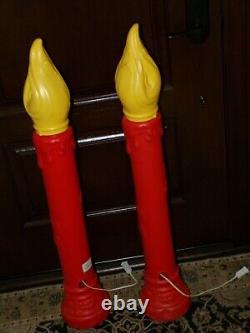 Vintage Empire Blow Mold Candle Set with Santa Claus Rare 1969 gg159