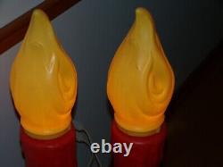 Vintage Empire Blow Mold Candle Set with Santa Claus Rare 1969 gg159