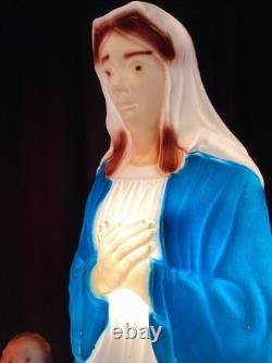 Vintage Empire Blow Mold Christmas Lighted Set 27 Joseph Mary Jesus With Box