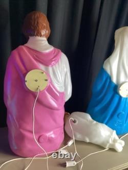 Vintage Empire Blow Mold Christmas Lighted Set 27 Joseph Mary Jesus With Box