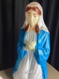 Vintage Empire Blow Mold Christmas Lighted Set 27 Joseph Mary Jesus With Box