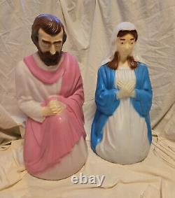 Vintage Empire Blow Mold Christmas Nativitiy Mary #022782 & Joseph #022781 WORKS