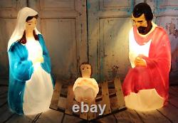 Vintage Empire Blow Mold Christmas Nativitiy, Mary, Joseph and Baby Jesus/Manger