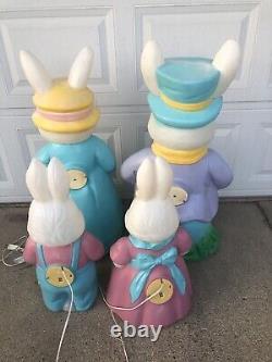 Vintage Empire Blow Mold Mr And Mrs Easter Bunny And General Foam Boy Girl