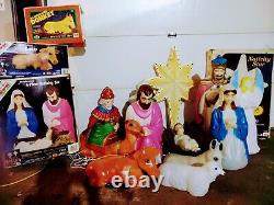 Vintage Empire Blow Mold Nativity Scene 13 Piece Christmas Set withBox's
