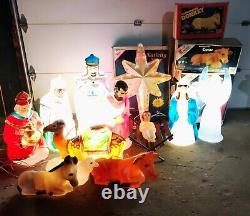 Vintage Empire Blow Mold Nativity Scene 13 Piece Christmas Set withBox's