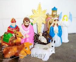 Vintage Empire Blow Mold Nativity Scene 13 Piece Christmas Set withBox's