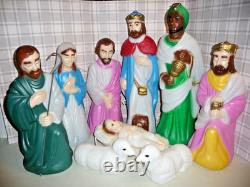 Vintage Empire Blow Mold Nativity Set 10pc Tallest is 23 Jesus Mary Joseph Wise Vintage Empire Blow Mold Nativity Set 10pc Tallest is 23 Jesus Mary Joseph Wise