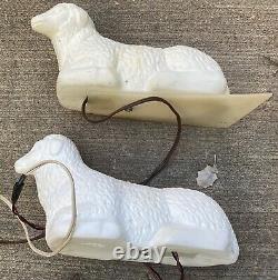 Vintage Empire Blow Mold Nativity Set Jesus Wisemen Sheep Shepherd Mary Joseph