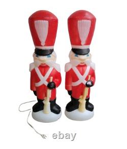Vintage Empire Blow Mold Rare Nutcracker Toy Soldier WithRifle Light Up Christmas