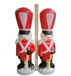 Vintage Empire Blow Mold Rare Nutcracker Toy Soldier WithRifle Light Up Christmas