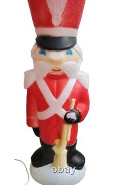 Vintage Empire Blow Mold Rare Nutcracker Toy Soldier WithRifle Light Up Christmas