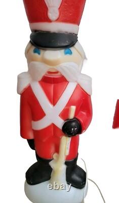 Vintage Empire Blow Mold Rare Nutcracker Toy Soldier WithRifle Light Up Christmas