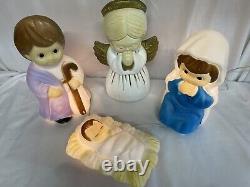 Vintage Empire Blow Molds Nativity Set Jesus Mary Joseph Angel 15 Christmas