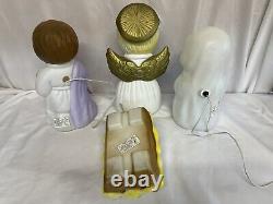 Vintage Empire Blow Molds Nativity Set Jesus Mary Joseph Angel 15 Christmas