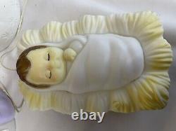 Vintage Empire Blow Molds Nativity Set Jesus Mary Joseph Angel 15 Christmas