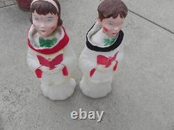 Vintage Empire Boy & Girl Carolers Blow Molds