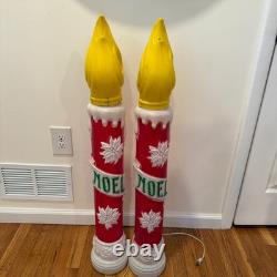 Vintage Empire Carolina Noel Candle Stick Blow Mold Outdoor Christmas SET OF 2 Vintage Empire Carolina Noel Candle Stick Blow Mold Outdoor Christmas SET OF 2