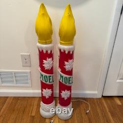 Vintage Empire Carolina Noel Candle Stick Blow Mold Outdoor Christmas SET OF 2 Vintage Empire Carolina Noel Candle Stick Blow Mold Outdoor Christmas SET OF 2