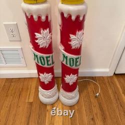 Vintage Empire Carolina Noel Candle Stick Blow Mold Outdoor Christmas SET OF 2 Vintage Empire Carolina Noel Candle Stick Blow Mold Outdoor Christmas SET OF 2