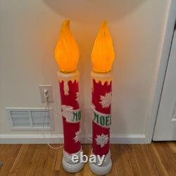 Vintage Empire Carolina Noel Candle Stick Blow Mold Outdoor Christmas SET OF 2 Vintage Empire Carolina Noel Candle Stick Blow Mold Outdoor Christmas SET OF 2