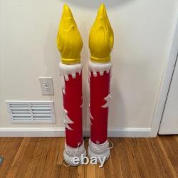 Vintage Empire Carolina Noel Candle Stick Blow Mold Outdoor Christmas SET OF 2 Vintage Empire Carolina Noel Candle Stick Blow Mold Outdoor Christmas SET OF 2